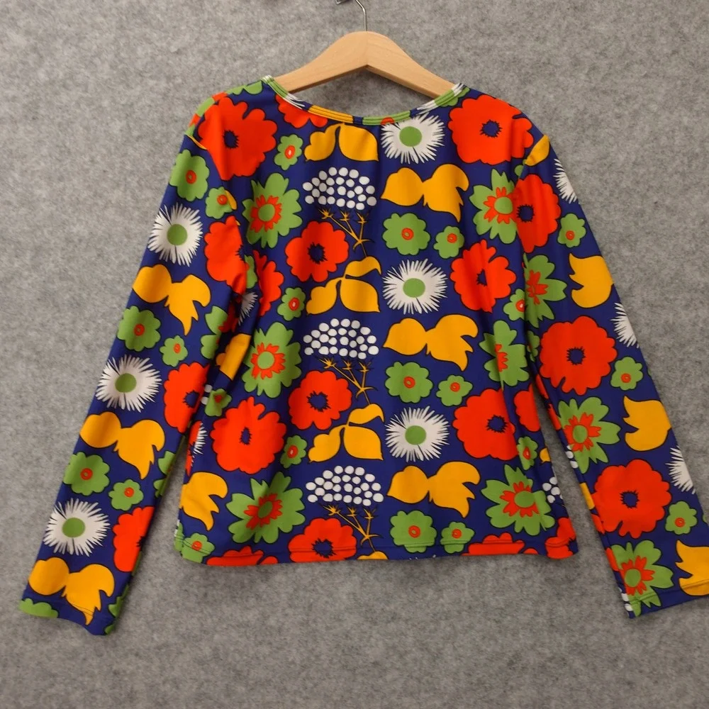 Girls Rash Guard XL Blue Floral Scandi Mod Swim Shirt Top Beach MARIMEKKO TARGET